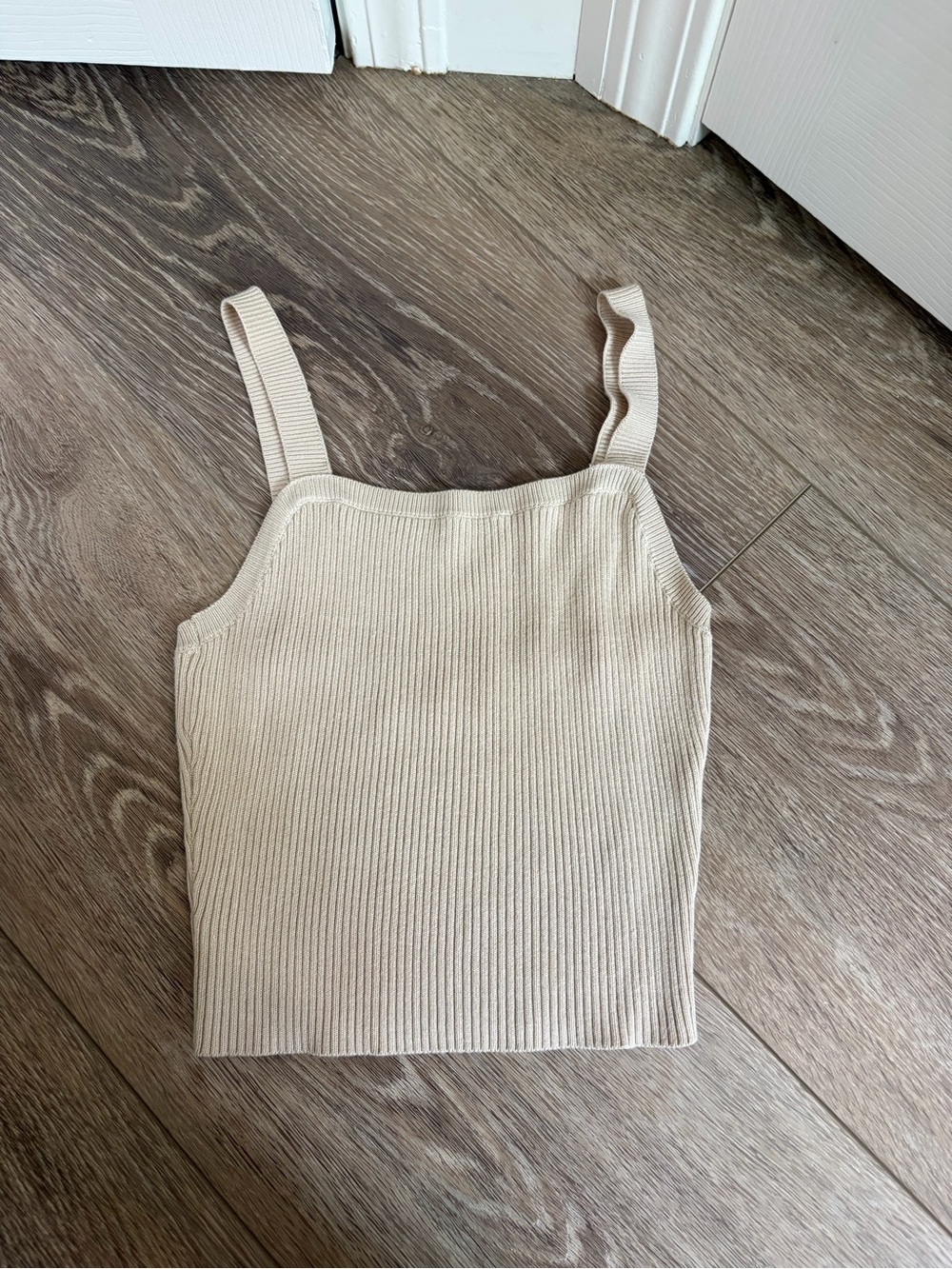 Abercrombie Ribbed Square-Neck Crop Tank Top